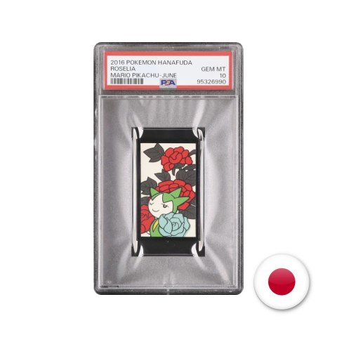 Pokémon Hanafuda Mario Pikachu: June - Roselia PSA 10