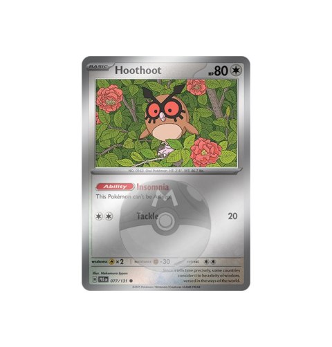 Hoothoot 077/131 - Master Ball Hoothoot 077/131 - Master Ball